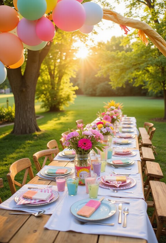 rainbow popsicle themed shower