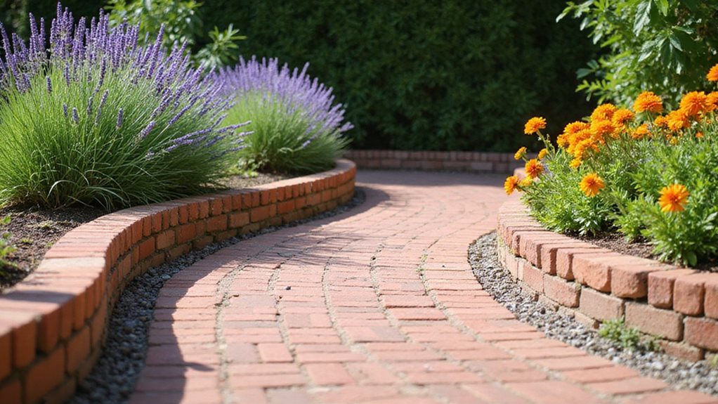 raised brick garden steps