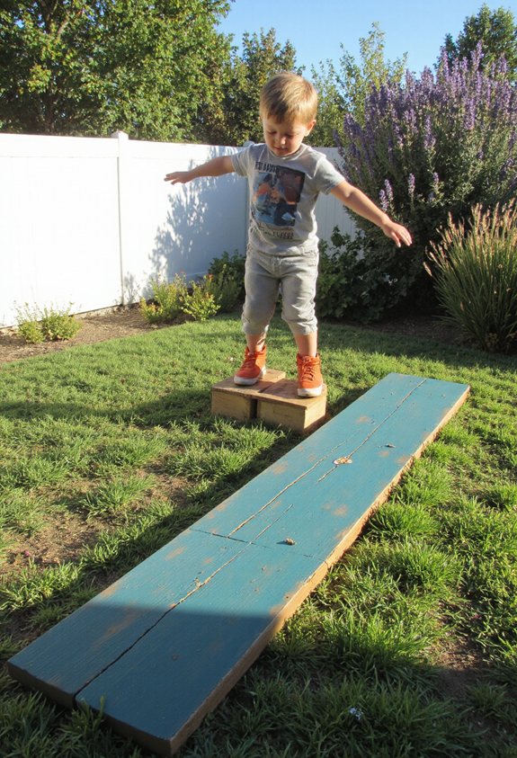 reclaimed wooden balance beam