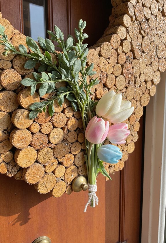 recycled cork door mosaic