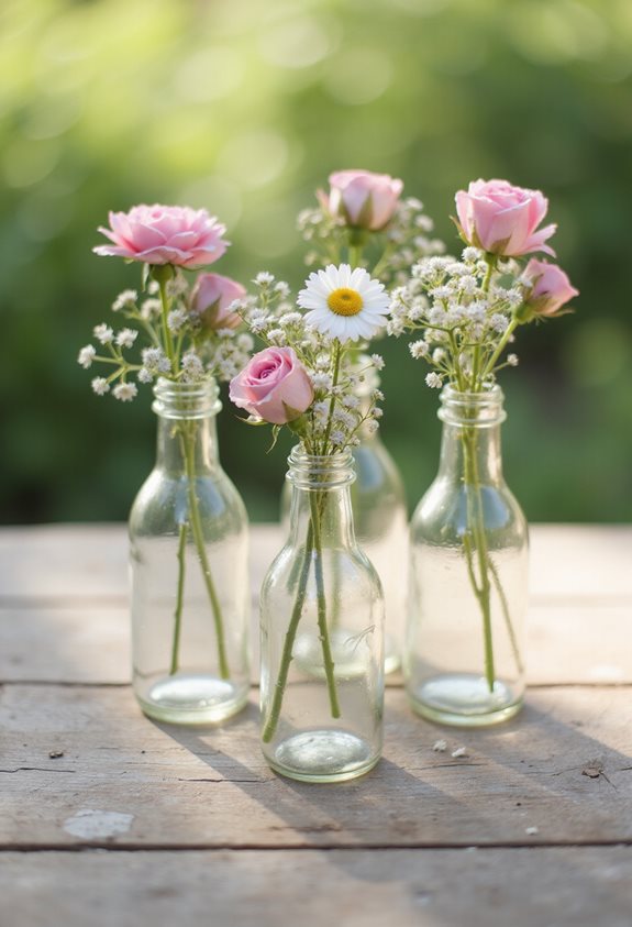 repurposed baby bottles vases