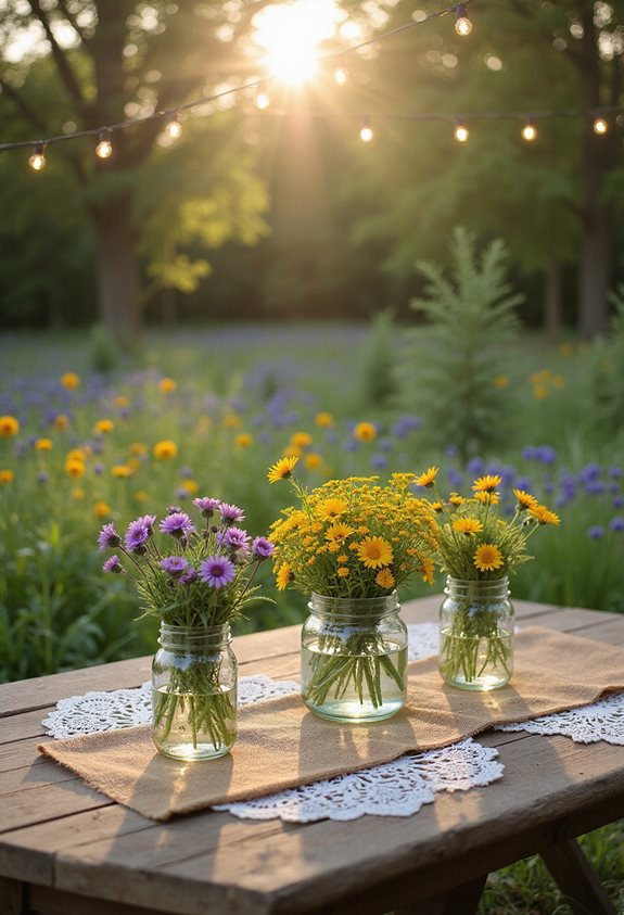 rustic charm with wildflowers