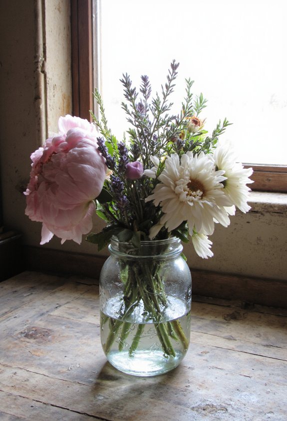 rustic mason jar bouquet