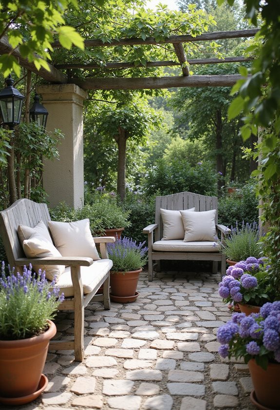 rustic wood benches charm