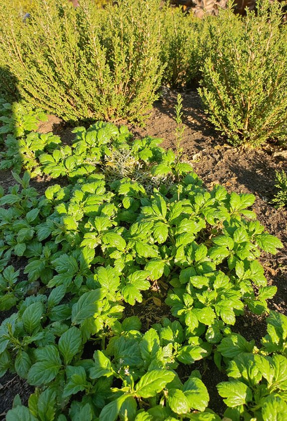 savory oregano aromatic herb bed