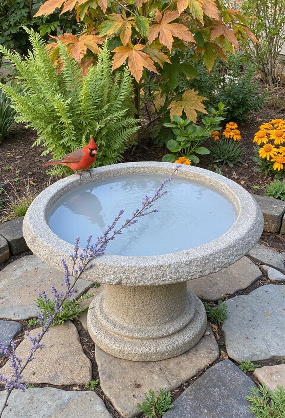 seasonal bird bath planting