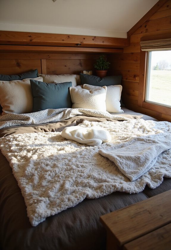 seasonal camper bedding layering