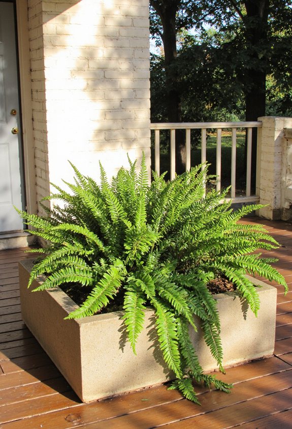shade loving fern corners