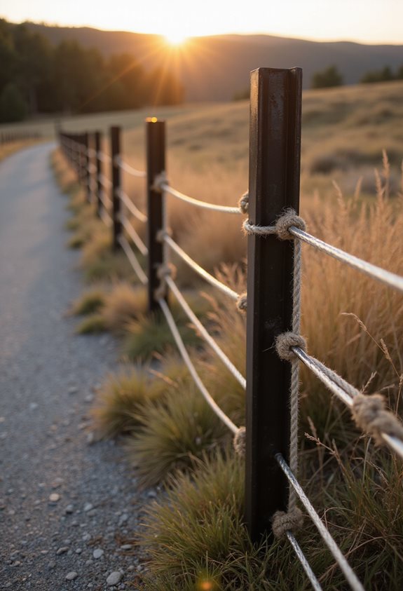 sleek affordable rope fence