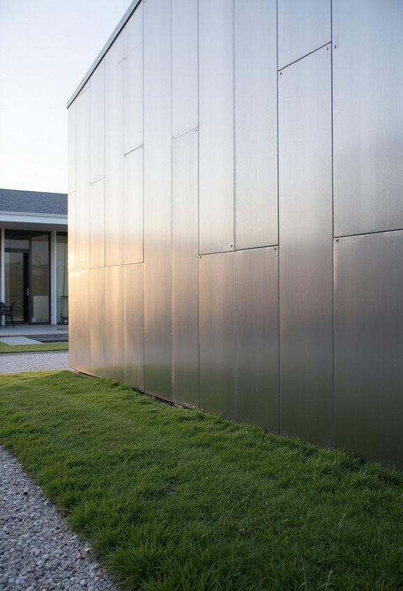 sleek matte metal fence