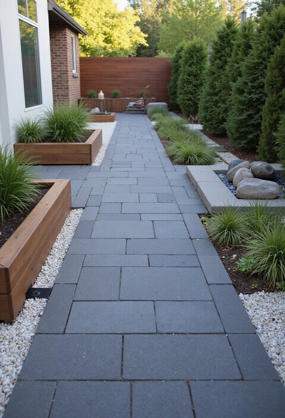 sleek organized backyard design