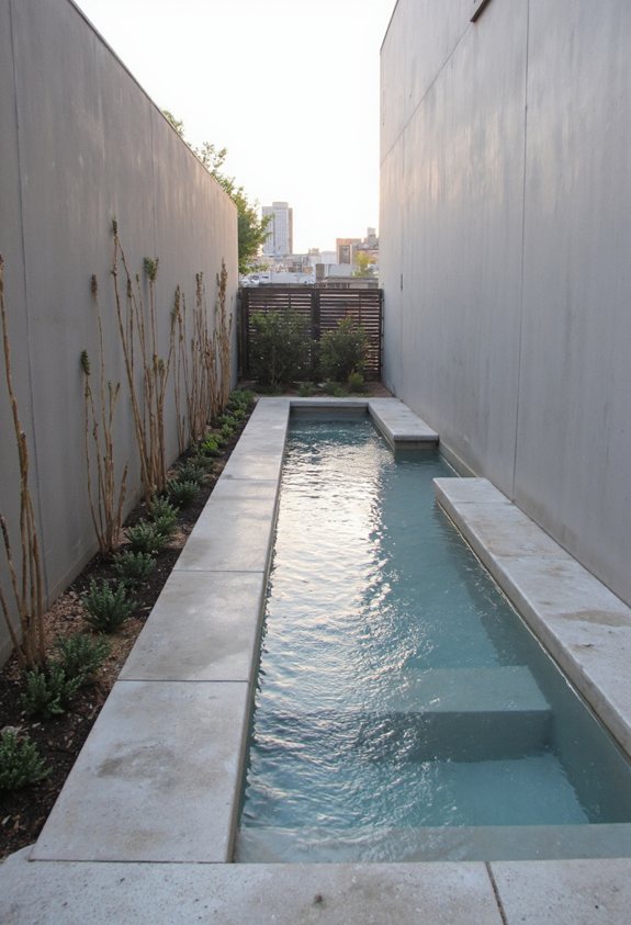 sleek polished concrete pool