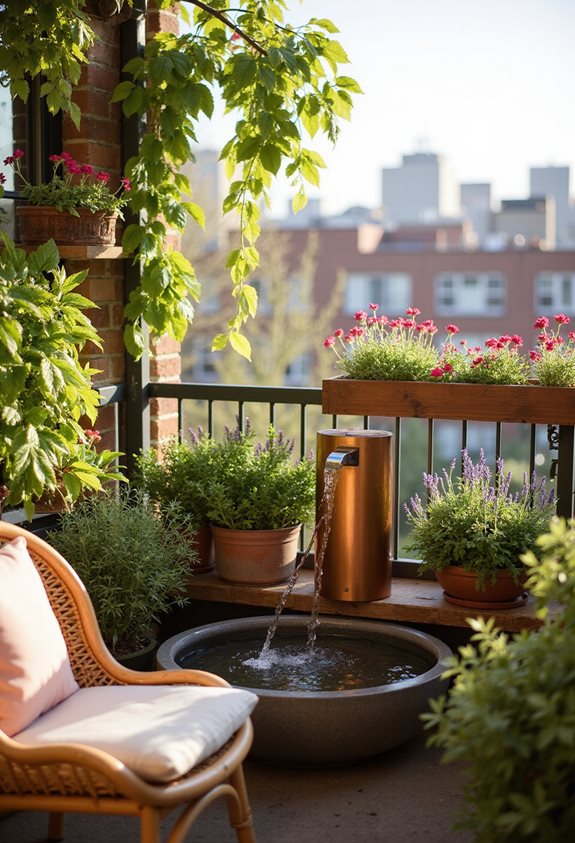 small balcony water oasis