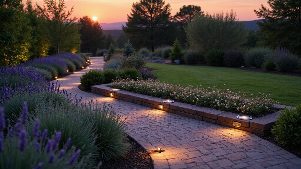 solar lit garden pathway