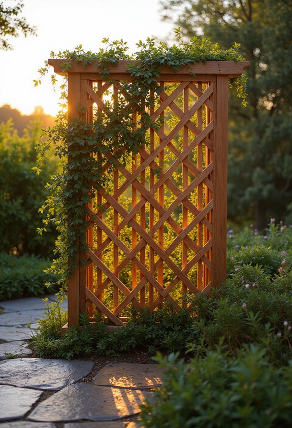 solar lit garden trellis