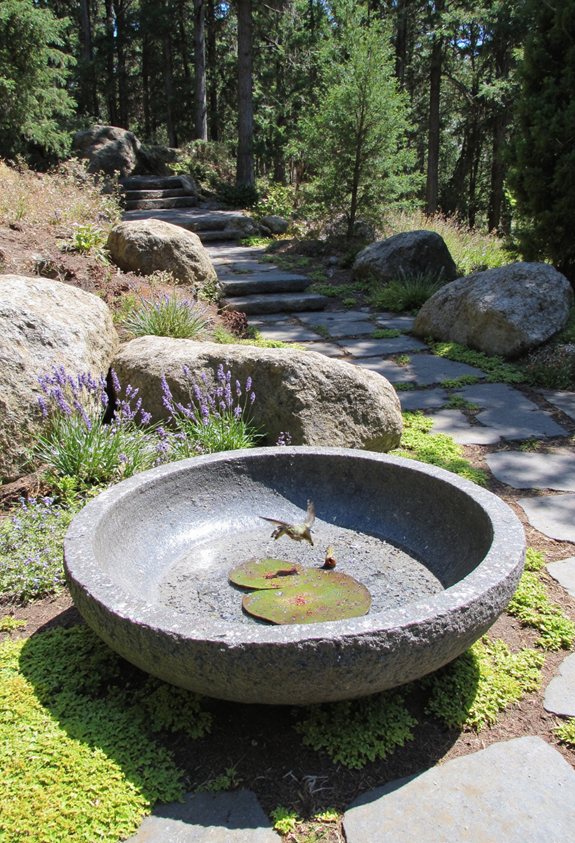 stone basin bird oasis