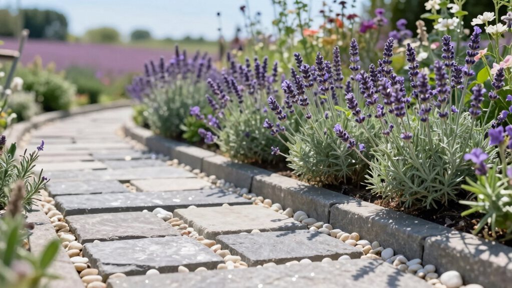 stone walkway garden edge