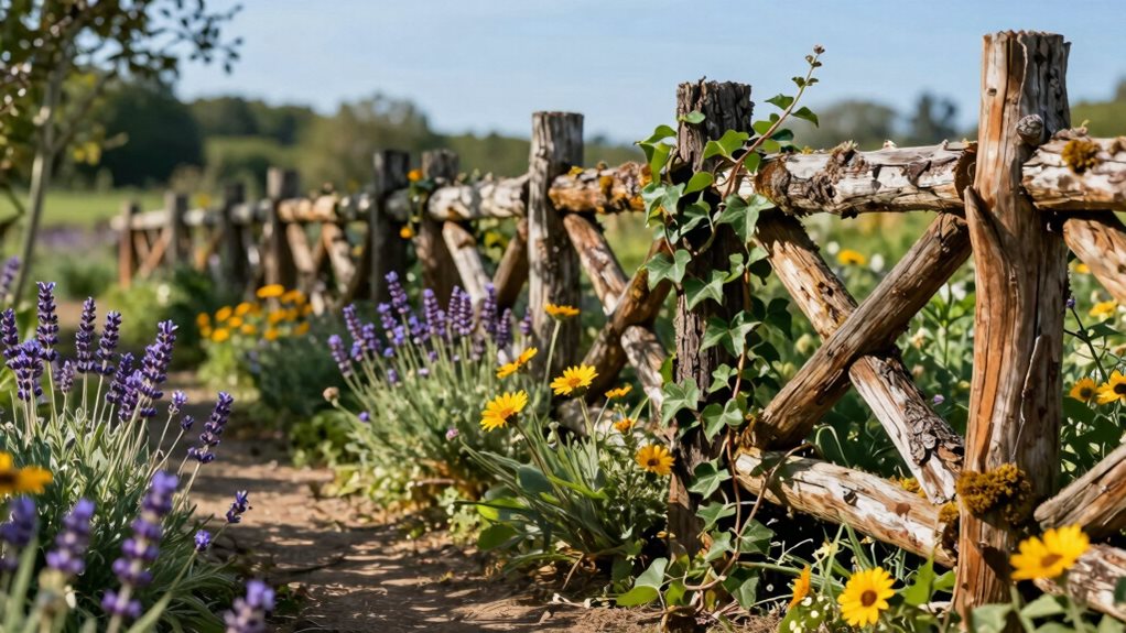 sturdy logs natural fence