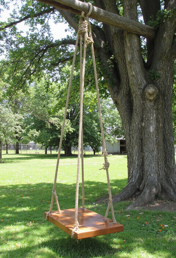 sturdy oak rope swing
