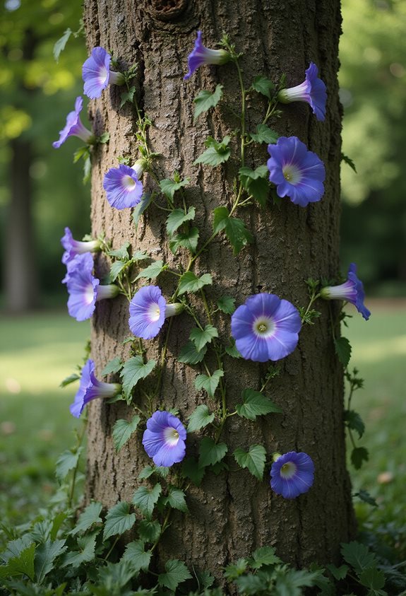 sturdy trunk morning glory trellis