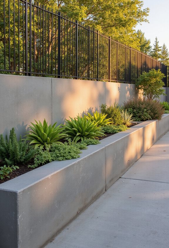 stylish concrete planter wall