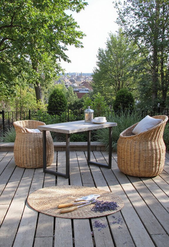 stylish organized patio storage