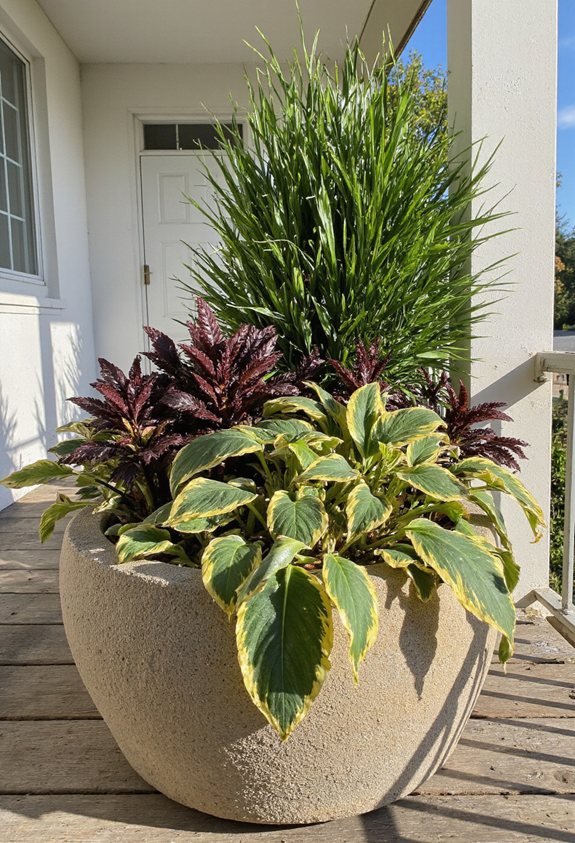 sun tolerant hosta potted