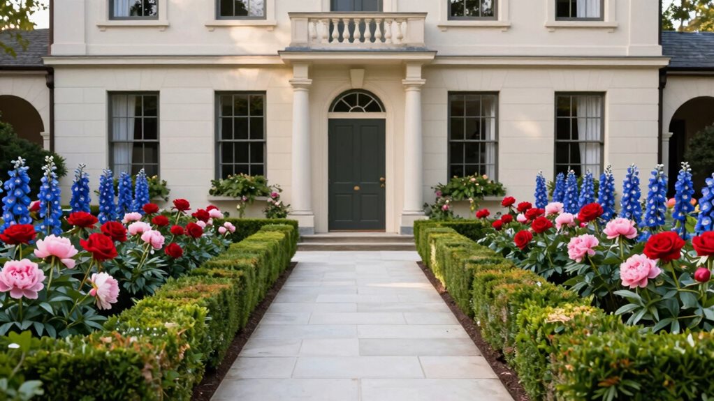 symmetrical formal garden bed