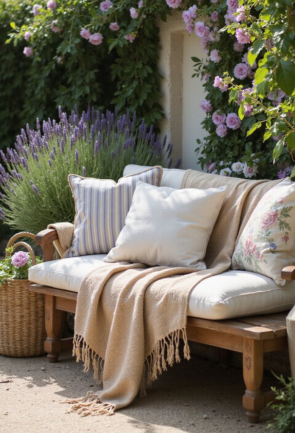 textured cushions and throws