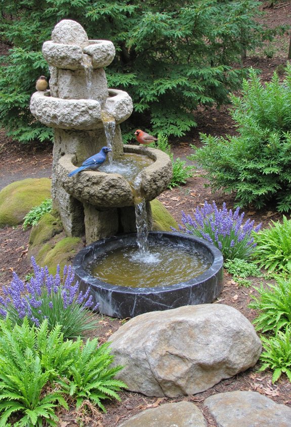 tiered stone fountain oasis