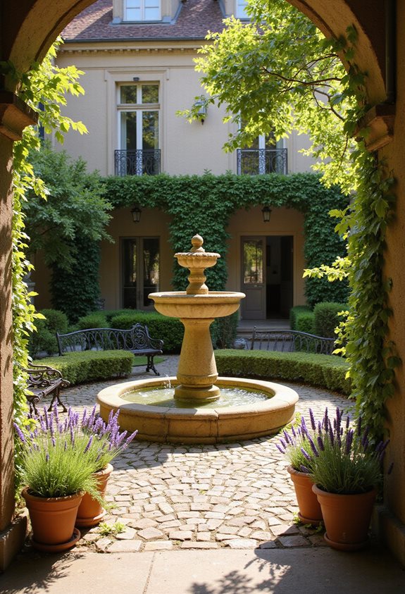 tranquil courtyard water feature