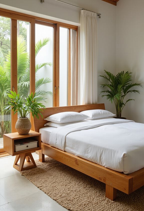 tropical vibe with natural wood
