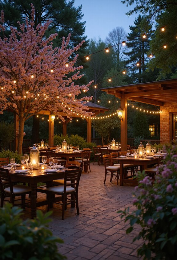 twinkling lights enhance ambiance