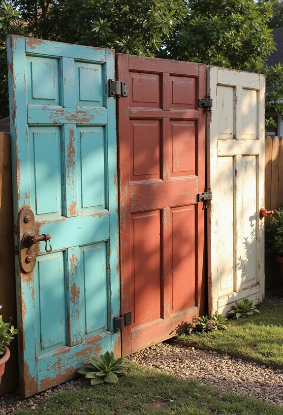 upcycled door fence idea