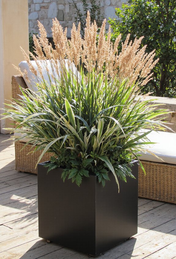 variegated grasses create breezy oasis