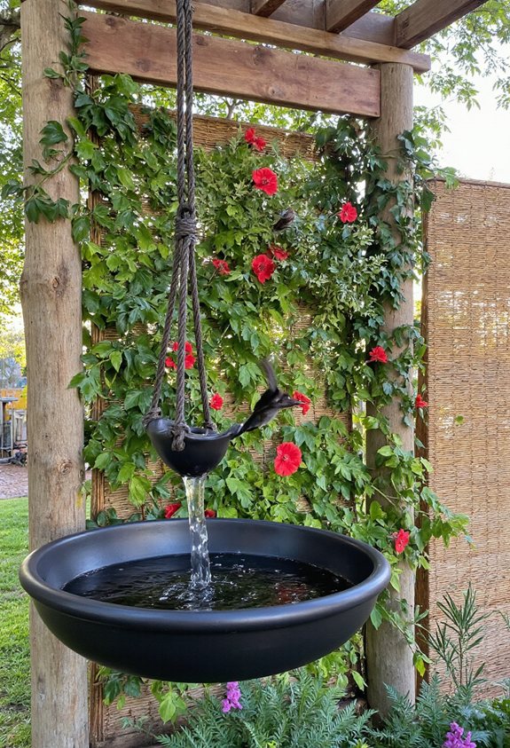vertical garden bird bath