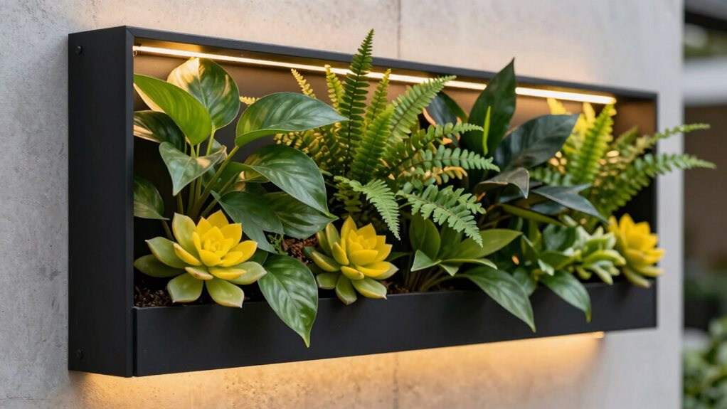 vertical garden with integrated led
