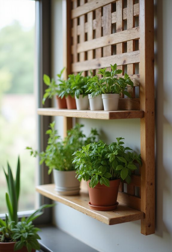 vertical herb garden shelf