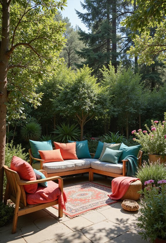 vibrant cushions and throws