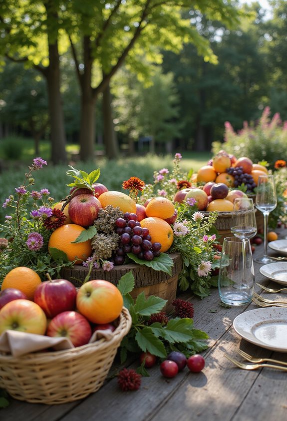 vibrant fruit basket displays