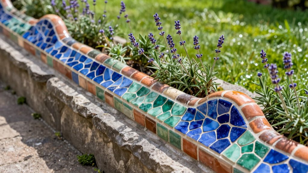vibrant mosaic garden path