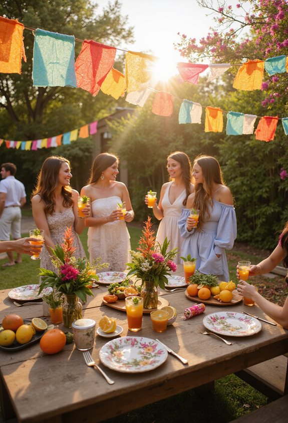 vibrant tropical baby shower