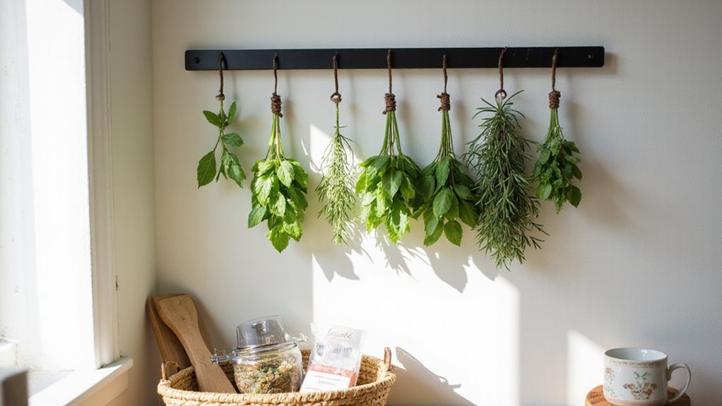 wall mount herb drying rack
