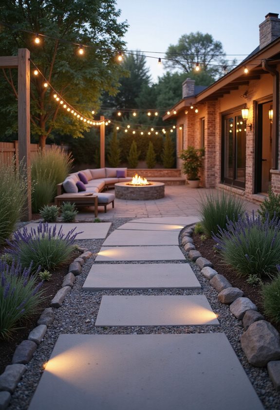 wide paved walkway design