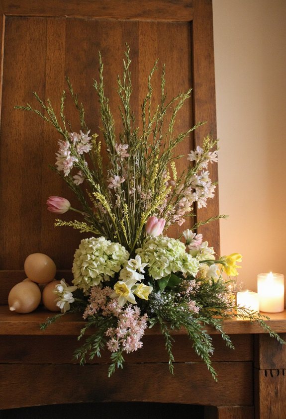 willow sprig easter mantel