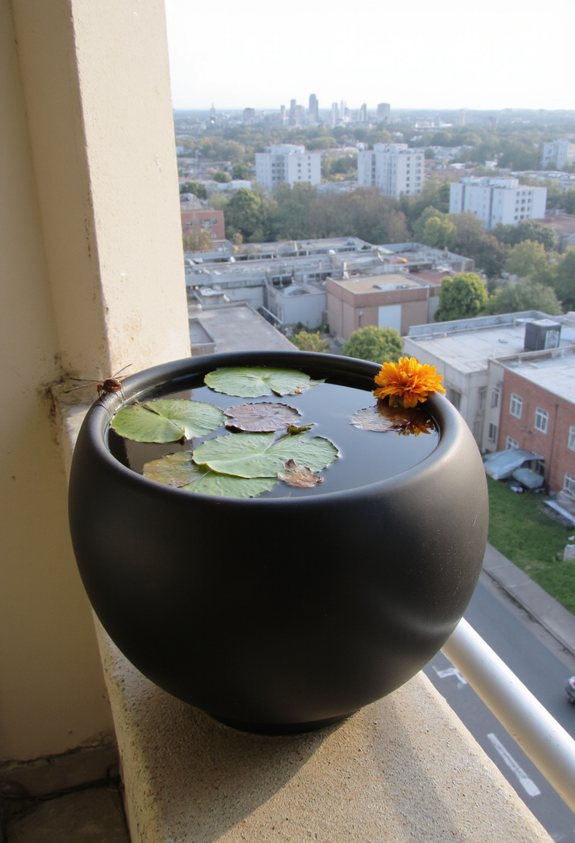 balcony vase pond oasis