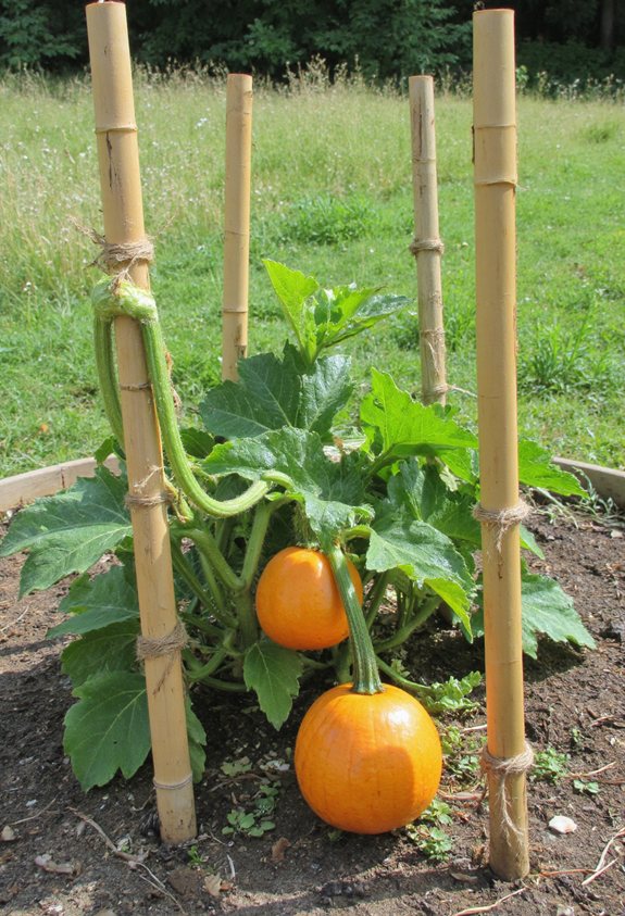 bamboo stake vertical squash support