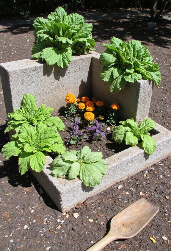 bold corner garden centerpiece
