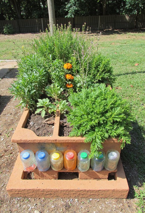 bottle stacked garden planter
