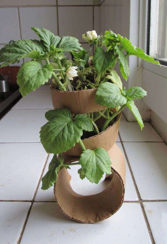 cardboard tube spiral trellis